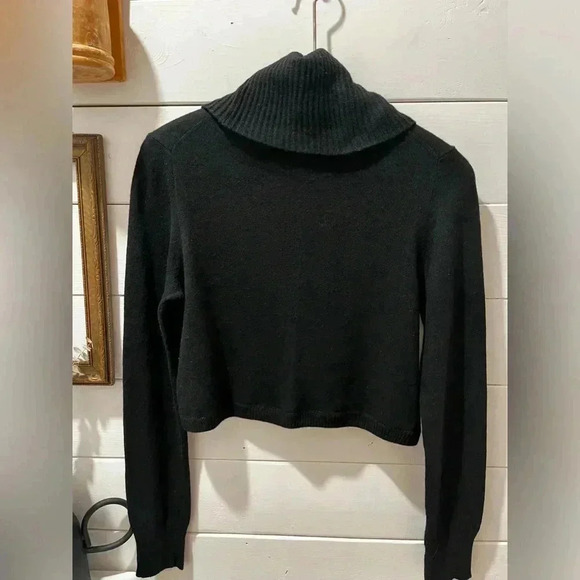 📍MADEWELL ⚠️ Black Wool-Blend Cropped Turtleneck Sweater – Size M - Picture 6 of 7